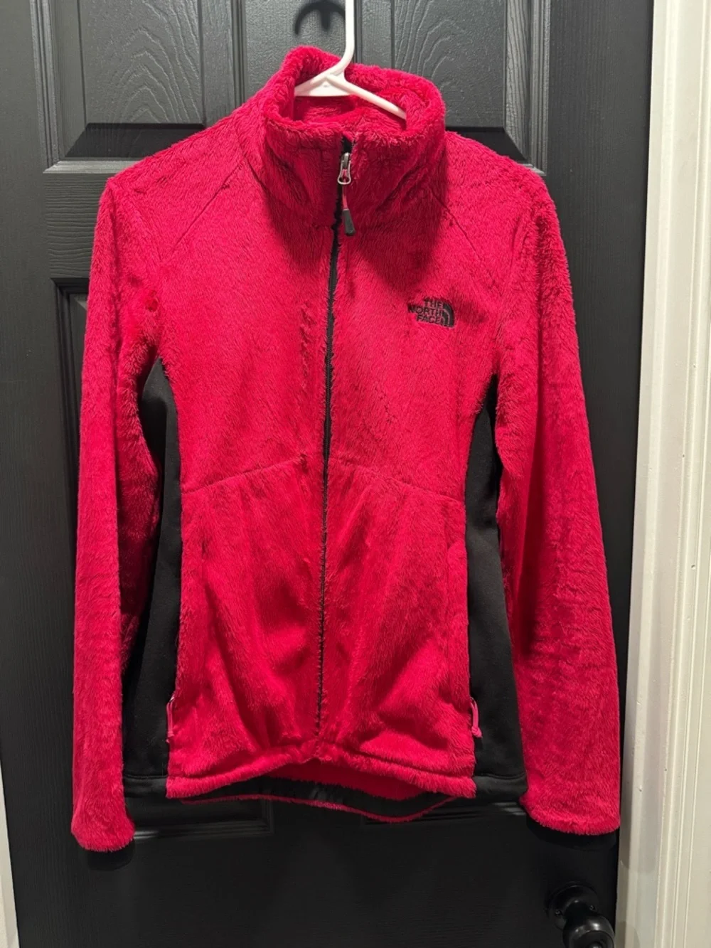 The North Face Hot Pink Fleece Jacket with Black Panels